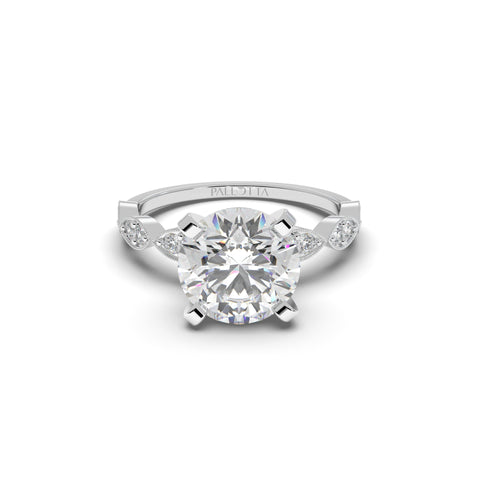 Vienna' Natural Diamonds Gold Flower Engagement Ring