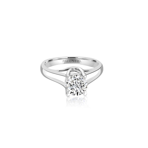 18k White Gold Solitaire Engagement Ring