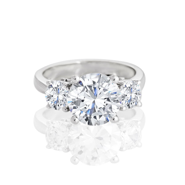 18k White Gold Three Stone Engagement Ring