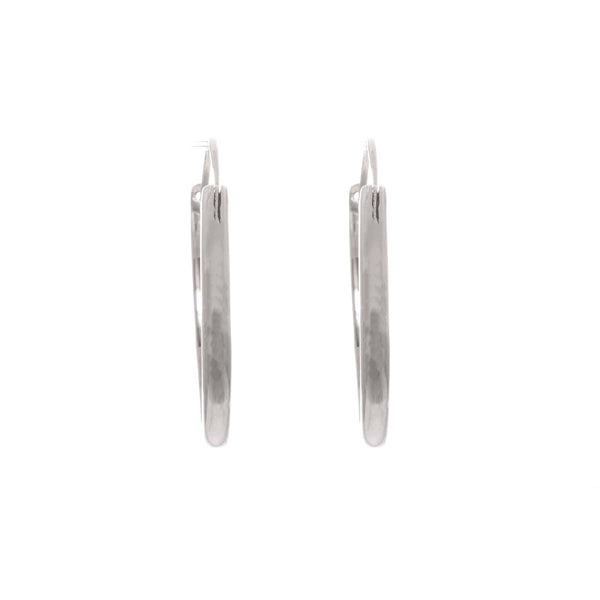 18k White Gold Tube Style Hoops Stella Earrings