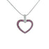 18k White Red Tourmaline Open Heart Necklace