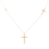 18k Yellow Gold (0.12 Ct Tw.) Cross Diamond Necklace