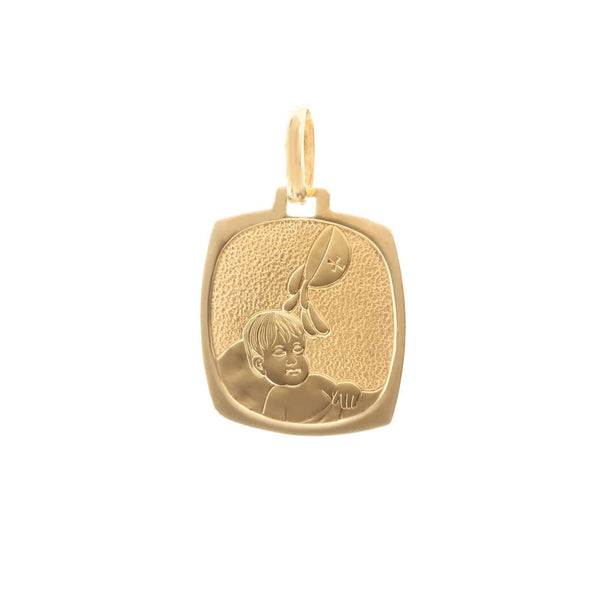 18k Yellow Gold Baptismal Pendant