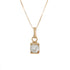 18k Yellow Gold Bezel Set Cubic Drop Italian Necklace