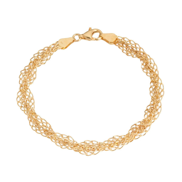 18k Yellow Gold Braided Bracelet Italy