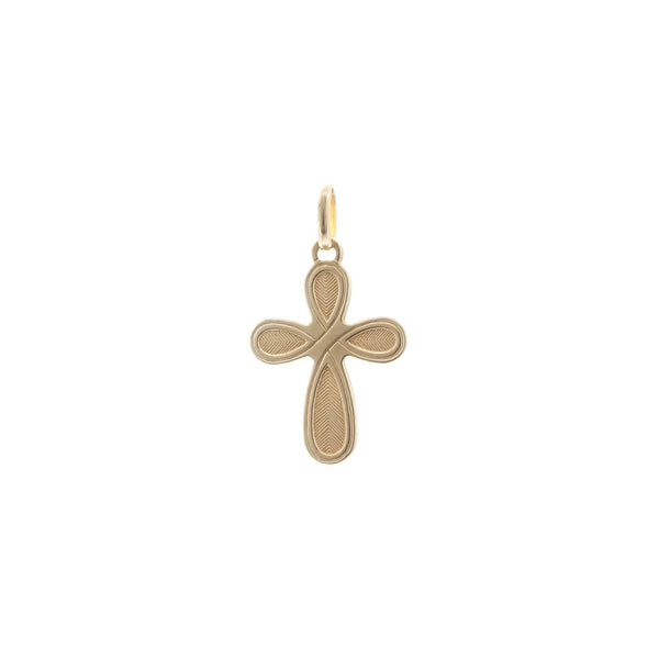 18k Yellow Gold Cross Flat Pendant