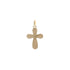 18k Yellow Gold Cross Flat Pendant