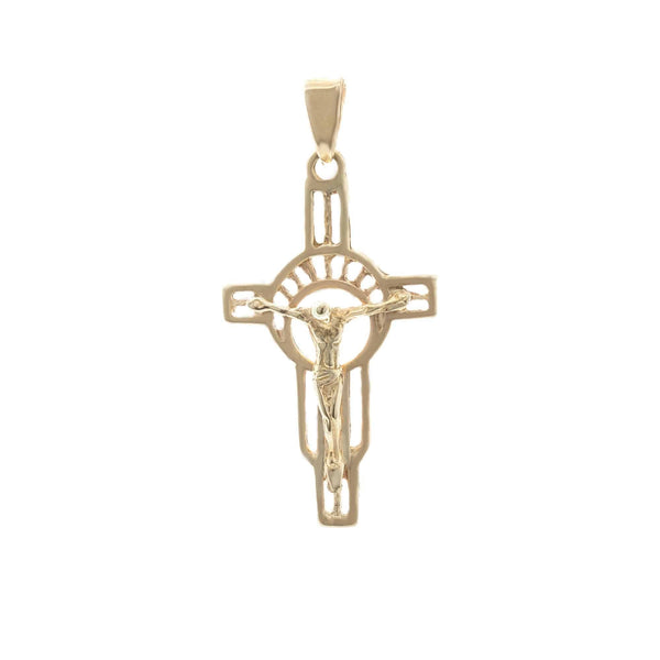 18k Yellow Gold Crucifix Cross Pendant