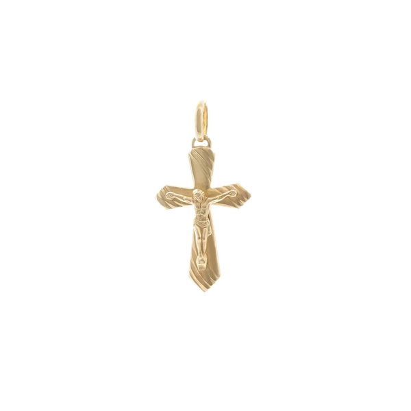 18k Yellow Gold Crucifix Jesus Pendant