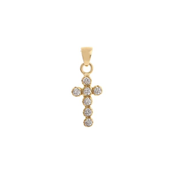 18k Yellow Gold Cubic Cross Classic Pendant