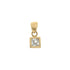 18k Yellow Gold Cubic Princess Bezel Italy Pendant