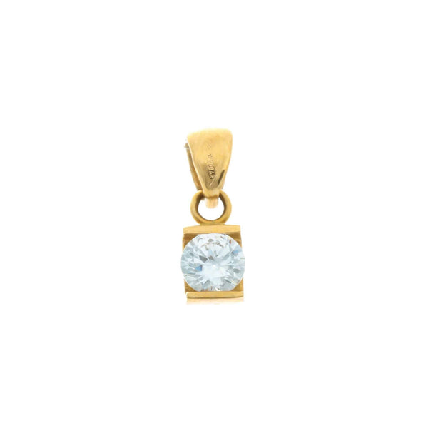 18k Yellow Gold Cubic Princess Pendant