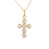 18k Yellow Gold Cubic Six Stone Heart Italian Necklace