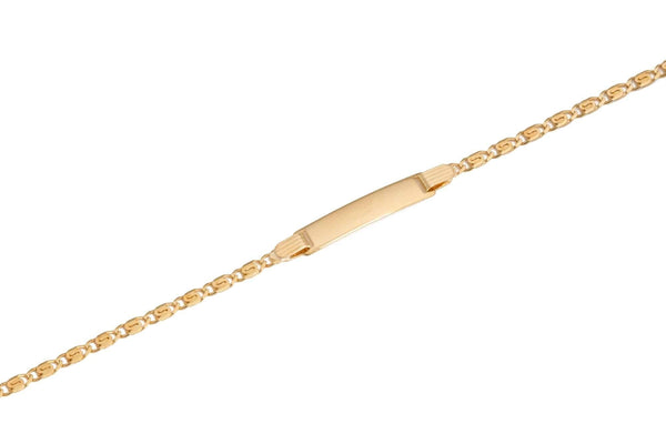 18k Yellow Gold Curb Id Bracelet Italy