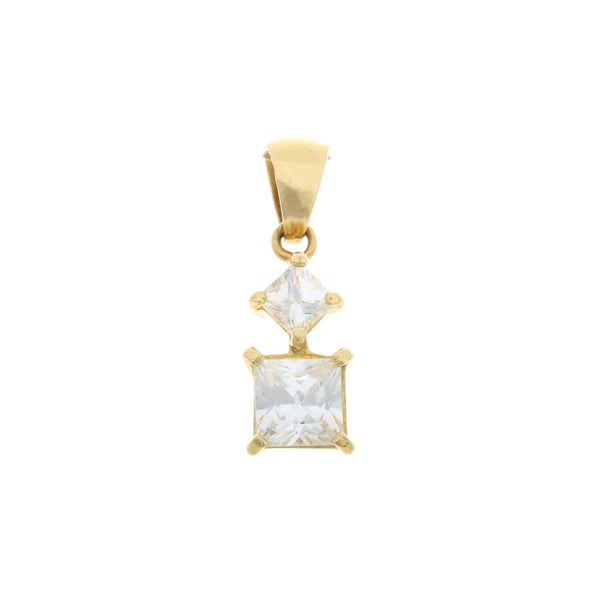 18k Yellow Gold Double Drop Pendant