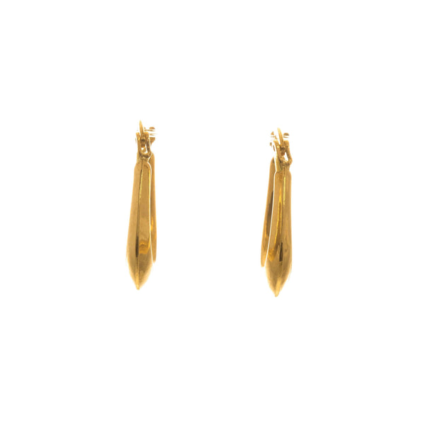 18k Yellow Gold Elongaged Hoops Cecilia Earrings