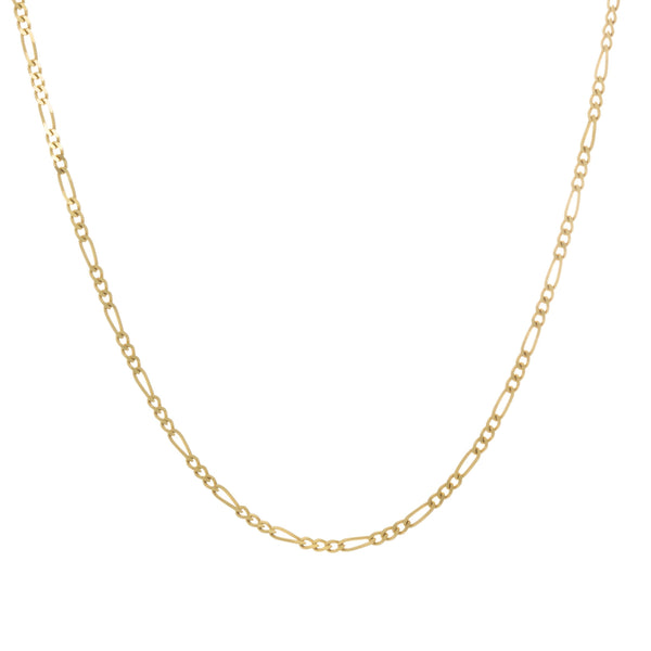 18k Yellow Gold Figaro Link Italy Chain