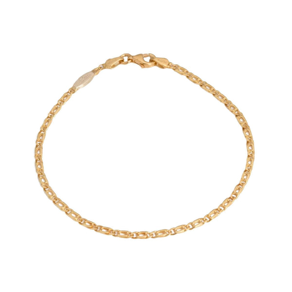 18k Yellow Gold Flat Mariner Link Bracelet