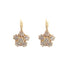 18k Yellow Gold Floral Round Lever back Emmy Earrings