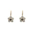 18k Yellow Gold Floral Round Lever Ivanna Earrings