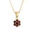 18k Yellow Gold Garnet Cluster Necklace