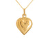 18k Yellow Gold High Polish Puff Heart Necklace