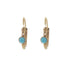 18k Yellow Gold Hoops Blue Coral Destiny Earrings