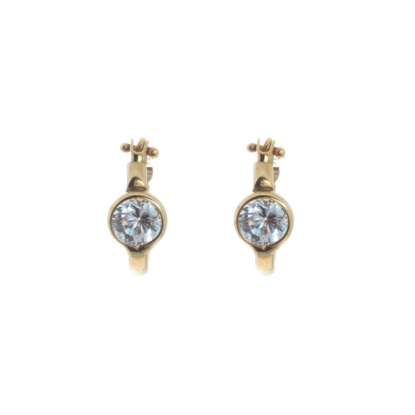 18k Yellow Gold Hoops with Cubic Mary Earrings