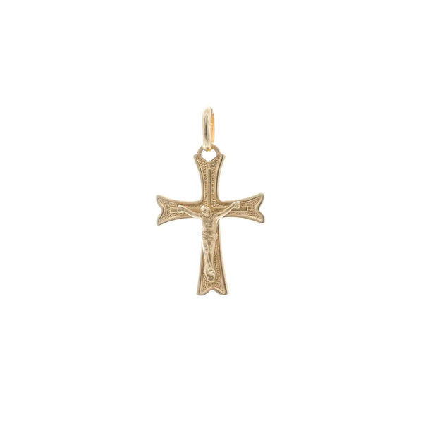 18k Yellow Gold Jesus Cross Pendant