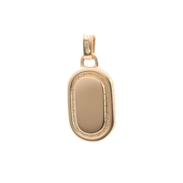 18k Yellow Gold Jesus Medallion Oval Dog Pendant