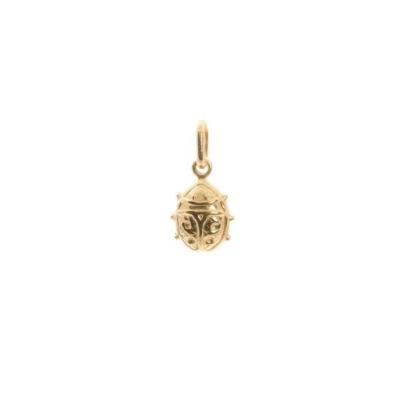 18k Yellow Gold Lady Bug Charm Pendant