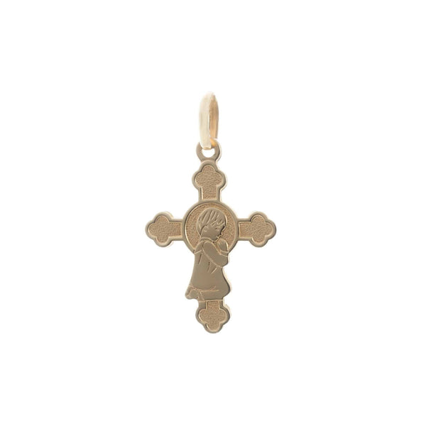 18k Yellow Gold little Girl Praying Hands Pendant