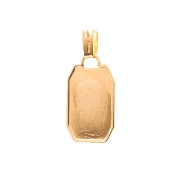 18k Yellow Gold Madonna Face Pendant