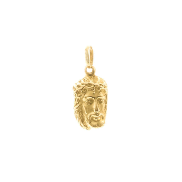 18k Yellow Gold Man’s Jesus Face Cut out Pendant