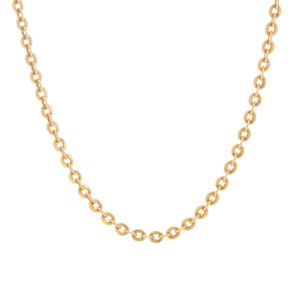 18k Yellow Gold Open Link Cable Chain Italy