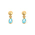 18k Yellow Gold Oval Blue Drop Francesca Earrings