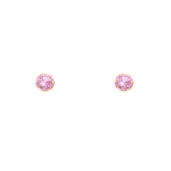 18k Yellow Gold Pink Stone Journee Earrings