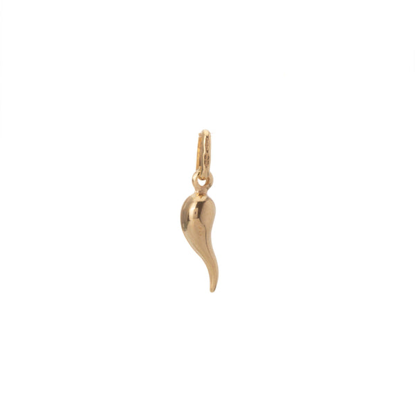 18k Yellow Gold Puffed Horn Pendant