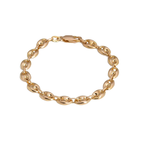 18k Yellow Gold Puffed Italy Gucci Link Bracelet