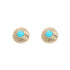 18k Yellow Gold Round Blue Coral Aubrie Earring
