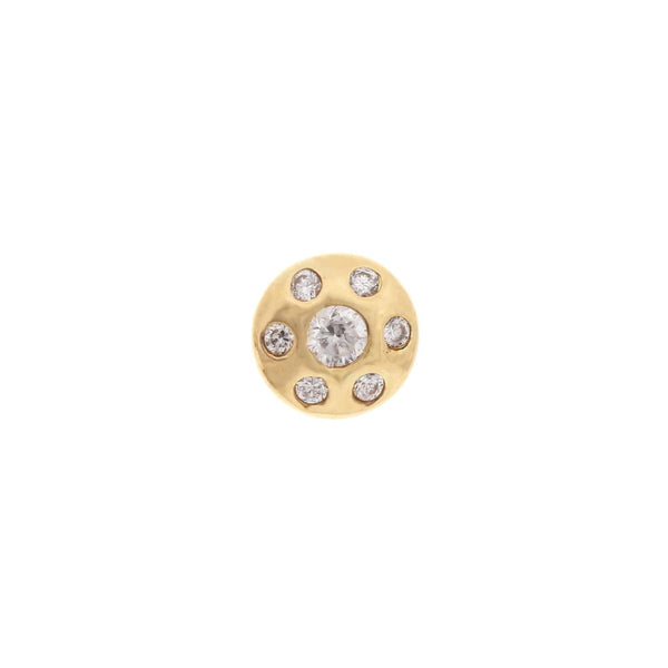 18k Yellow Gold Round Cubic Flush Set Slider Pendant