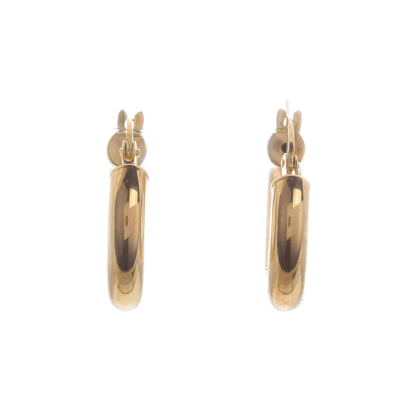 18k Yellow Gold Round Tube Hoops Molly Earrings