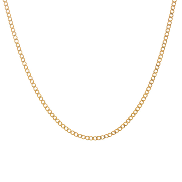 18k Yellow Gold Solid Curb Chain