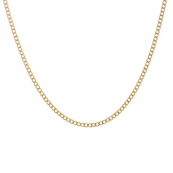 18k Yellow Gold Solid Curb Chain Italy