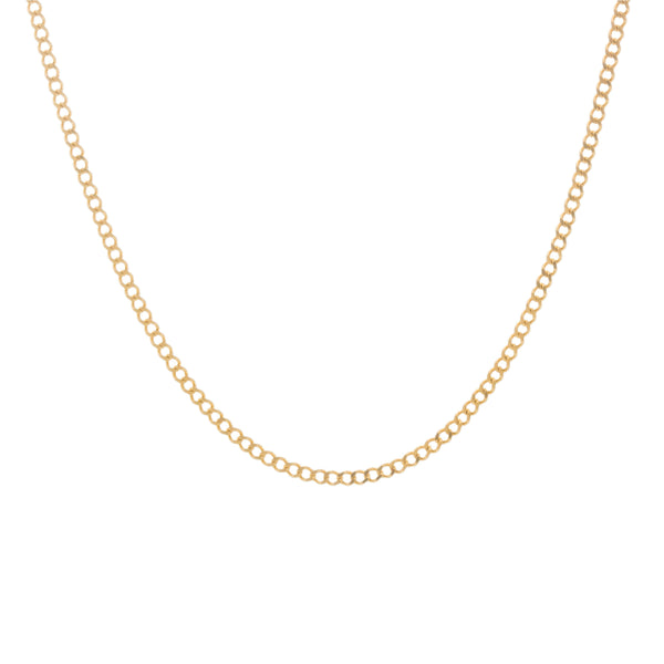 18k Yellow Gold Solid Curb Chain Italy