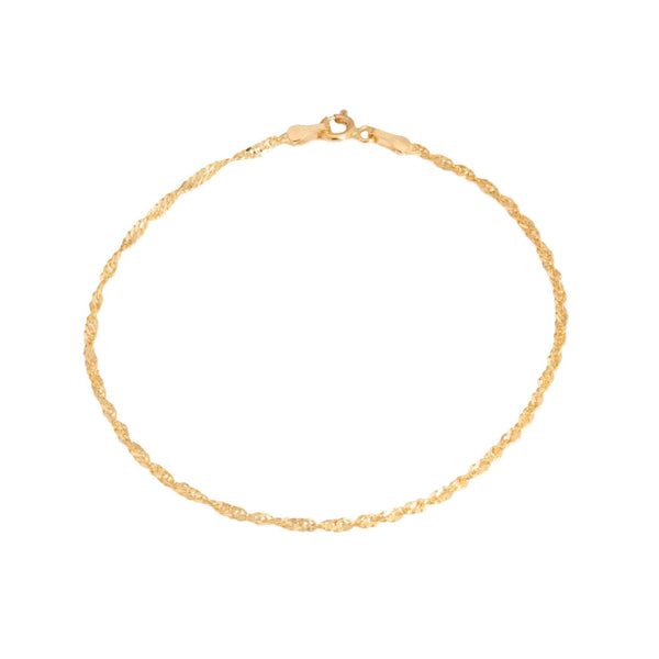 18k Yellow Gold Sparkle Bracelet Italy