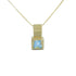 18k Yellow Gold Square Blue Topaz