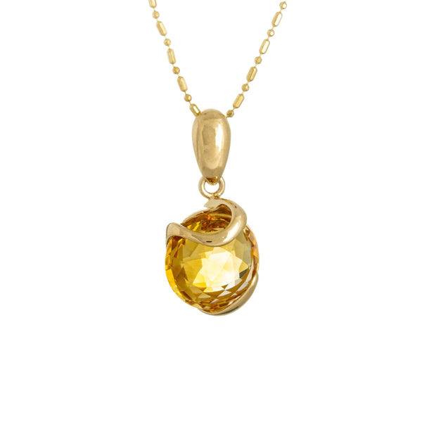 18k Yellow Gold Topaz Checked Necklace