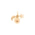 18k Yellow Gold Triple Charm Italy Pendant