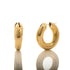 18k Yellow Gold Tube Grooved Hoops Zariah Earrings